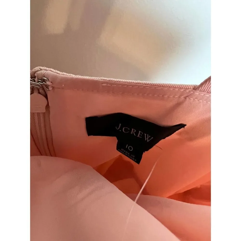 J. Crew Sleeveless Square Neck A-Line Blush Dress in Gramercy Twill NWT Sz. 10